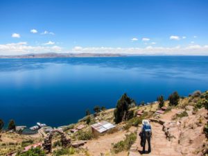 View of Lake Titicaca from Taquile Island, Peru